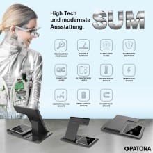 Bezprzewodowa ładowarka PATONA 3w1 QI do smartfona, zegarka iPhone i słuchawek AirPods