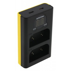 Ładowarka USB PATONA z podwójnym wyświetlaczem LCD f. Olympus OM-1 BLX-1