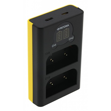 Ładowarka USB PATONA z podwójnym wyświetlaczem LCD f. Olympus OM-1 BLX-1