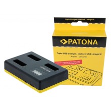 PATONA Ładowarka Potrójna USB do Canon NB-13L PowerShot G5 X G5X G7 X G7 X Mark II G7X G9 X G9X w komplecie. Kabel USB typu C