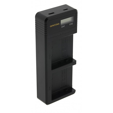 PATONA Ładowarka USB z podwójnym wyświetlaczem LCD f. JVC BN-VC296G BN-VC298G GY-HC500 HY-HC550 icl. Kabel USB-C