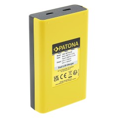 Ładowarka USB PATONA z podwójnym wyświetlaczem LCD f. Fuji NP-W126 HS30 EXR HS30EXR HS-30EXR HS33 EXR HS33EXR HS-33EXR XPro 1 X-