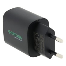 PATONA Premium Ładowarka PD20W 5V/3A 9V/2,22A 12V/1,67A USB-C PD3.0 QC3.0 czarna