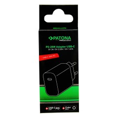 Zasilacz PATONA Premium PD20W 5V/3A 9V/2,22A 12V/1,67A USB-C PD3.0 QC3.0 czarny