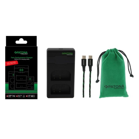 Ładowarka PATONA Premium Twin Performance PD f. Panasonic Lumix DMC-GH3 GH3A GH4 DMW-BLF19 DMW-BLK22 w tym. Kabel USB-C