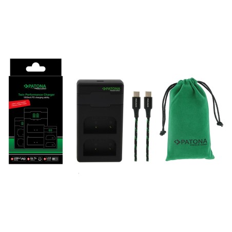 Ładowarka PATONA Premium Twin Performance PD f. Olympus BLX-1 OM-1 w tym. Kabel USB-C