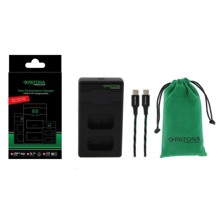 Ładowarka PATONA Premium Twin Performance PD do Sony NP-FW50 NEX A33 A55 NEX.3 NEX.3C NEX.5 NEX.5A NEX.5C w tym kabel USB-C