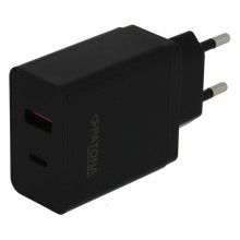 PATONA Premium Ładowarka GaN PD36W 5V/3A 9V/2A 12V/1,5A 1xUSB-C 1xUSB-A PD3.0 QC3.0 czarna