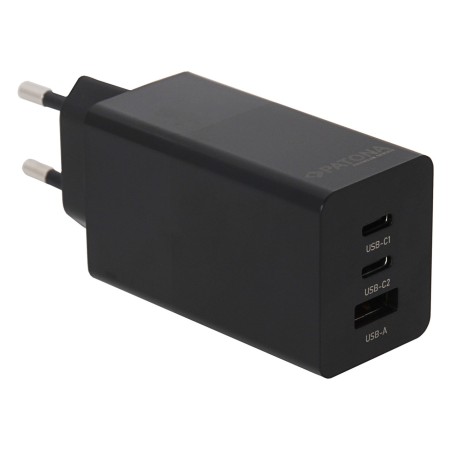 PATONA Premium Ładowarka GaN PD65W 2xUSB-C 1xUSB-A PD3.0 QC3.0 czarna
