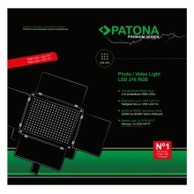 Lampa fotograficzna i wideo PATONA Premium LED z 216 regulowanymi diodami LED RGB