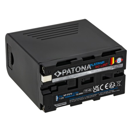 Bateria PATONA Platinum z wejściem/wyjściem USB-C PD20W do Sony NP-F970 F960 F950 PD20W USB-A 5V/2A