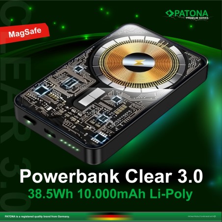 PATONA Premium Powerbank Clear 3.0 PD20W 10.000mAh MagSafe