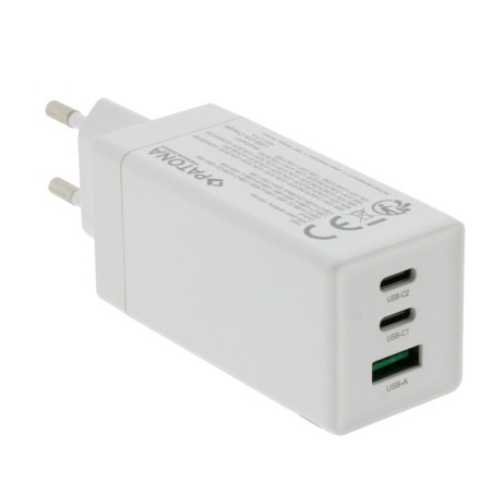 PATONA Premium Ładowarka GaN PD65W 2xUSB-C 1xUSB-A PD3.0 QC3.0 biała