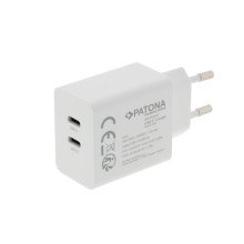PATONA Premium Ładowarka GaN PD35W 2xUSB-C PD3.0 QC3.0 biała