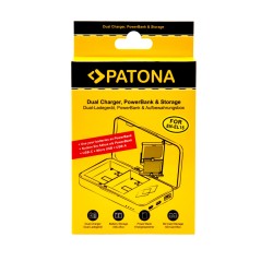 Podwójna ładowarka PATONA do aparatu Nikon EN-EL15 D500 D750 D780 D800 Z5 Z6 Z6 II Z7 z funkcją power banku i miejscem na kartę 