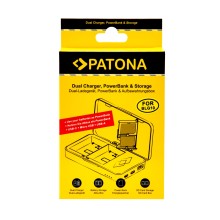 Podwójna ładowarka PATONA do Panasonic DMW-BLG10 DC-TX2 DMC-GF3K DMCGX7 DMC-ZS110 z funkcją power banku i miejscem na kartę pami