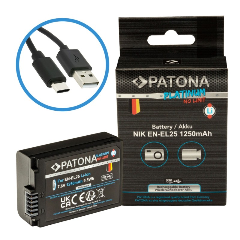 PATONA Platinum Akumulator EN-EL25 z USB-C do Nikon Z fc / Z50 / Z30
