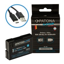 Bateria PATONA Platinum z wejściem USB-C do aparatu Nikon Nikon EN-EL14 D3100 D5100 P7000 Bateria PATONA Platinum z wejściem USB-C do aparatu Nikon Nikon EN-EL14 D3100 D5100 P7000