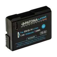 Bateria PATONA Platinum z wejściem USB-C do aparatu Nikon Nikon EN-EL14 D3100 D5100 P7000 Bateria PATONA Platinum z wejściem USB-C do aparatu Nikon Nikon EN-EL14 D3100 D5100 P7000