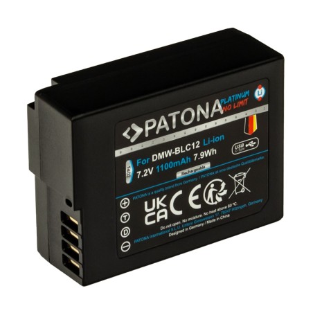 Bateria PATONA Platinum z wejściem USB-C do Panasonic DMW-BLC12 FZ2000 FZ300 GX8 G81 GH2
