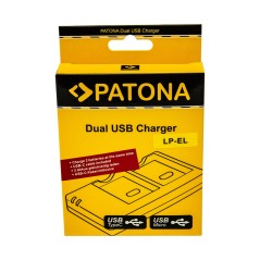 Podwójna ładowarka PATONA do Canon LP-EL Speedlite EL-1 EL-5 w komplecie. Kabel USB typu C