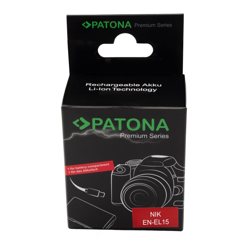 PATONA Platinum Batterie EN-EL15C 2400mAh USB-C Battery Compatible Avec Nikon EN-EL15b EN-EL15 1 V1 Z8 Z7II Z6II Z5 D7000 D7500 D600 D800 D850 (Pas Pour Zf