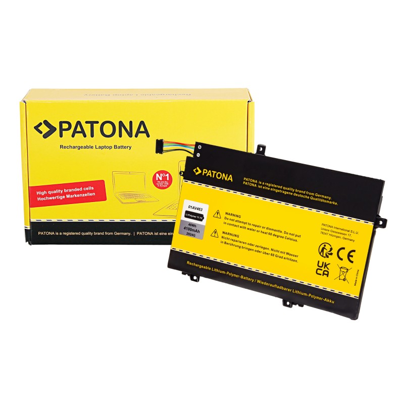 PATONA Standard Bateria do Lenovo Thinkpad L480 L580 L14 Gen 1 TP00120A 01AV463 01AV464 01AV465 L17M3P54 L17M3P53 L17L3P52