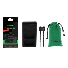 Ładowarka PATONA Premium Twin Performance PD do Sony NP-FZ100 A7III A7M3 Alpha 7III A7RIII A7RM3 Alpha 7RIII A9 z kablem USB-C