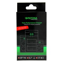 PATONA Ładowarka Premium Twin Performance PD do Sony NP-FZ100 A7III A7M3 Alpha 7III A7RIII A7RM3 Alpha 7RIII A9 z kablem USB-C