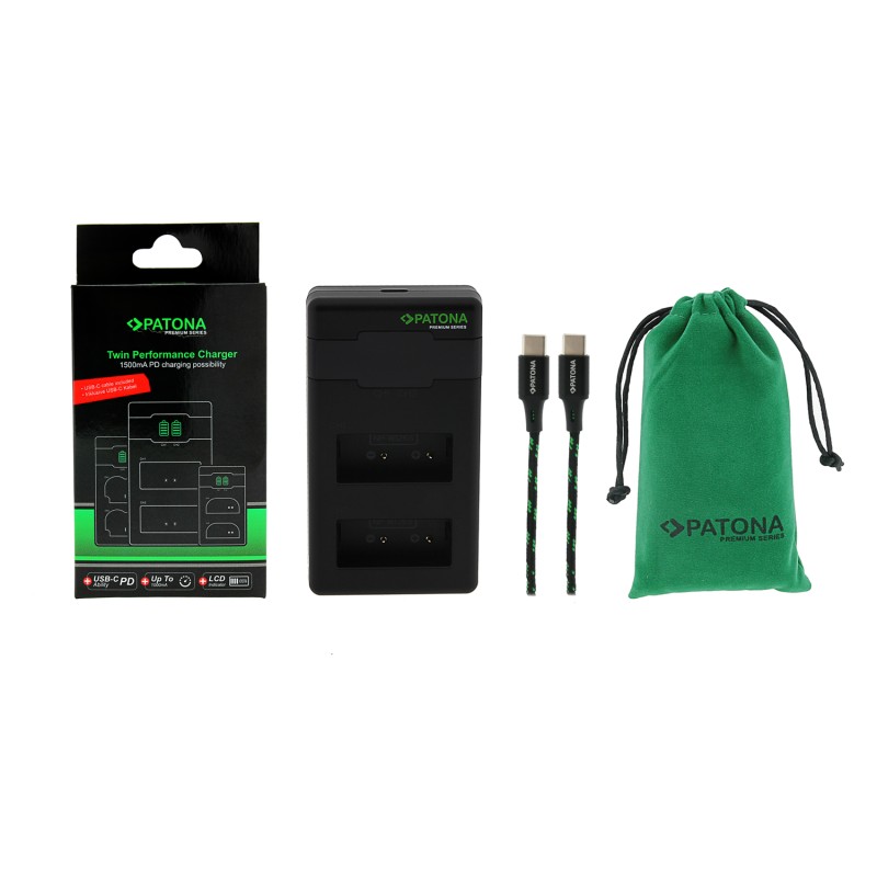 Ładowarka PATONA Premium Twin Performance PD do Fuji NP-W126 HS-30EXR HS-33EXR XPro 1 w tym kabel USB-C