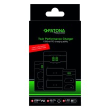 PATONA Ładowarka Premium Twin Performance PD do Canon LP-E6 LP-E6NH EOS R5 R5 Mark II R6 /R6 Mark II (z kablem USB-C) PATONA Ładowarka Premium Twin Performance PD do Canon LP-E6 LP-E6NH EOS R5 R5 Mark II R6 /R6 Mark II (z kablem USB-C)