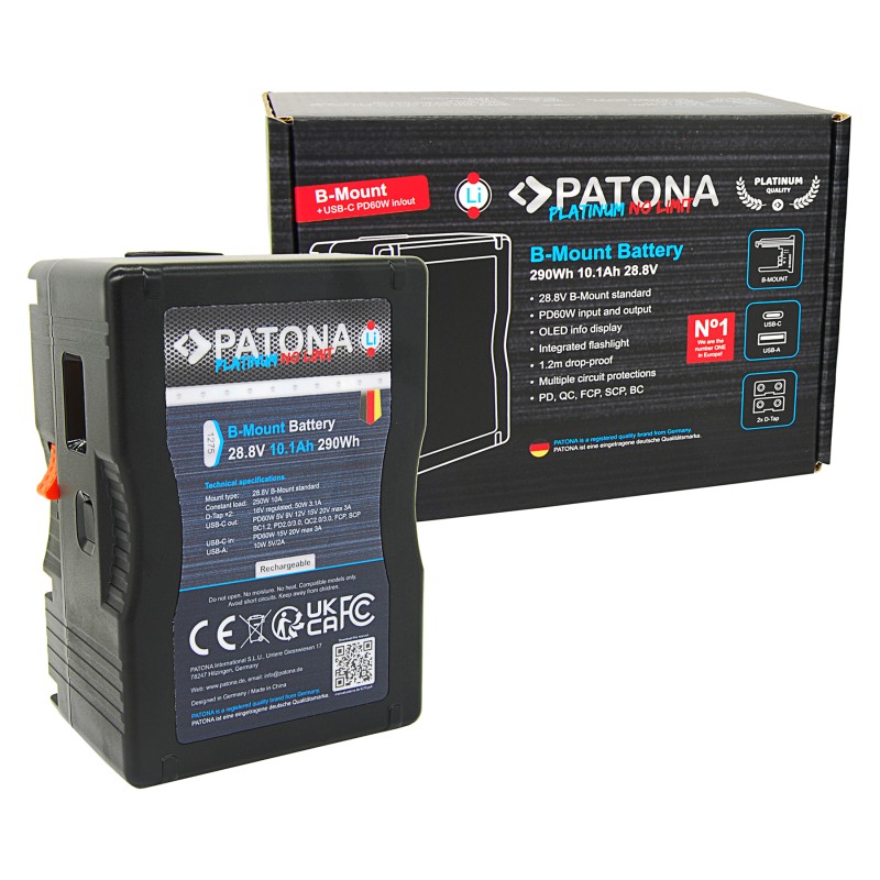 PATONA Platinum Akumulator B-Mount 290 PD60W 290Wh 2x D-Tap 16V USB-C USB-A