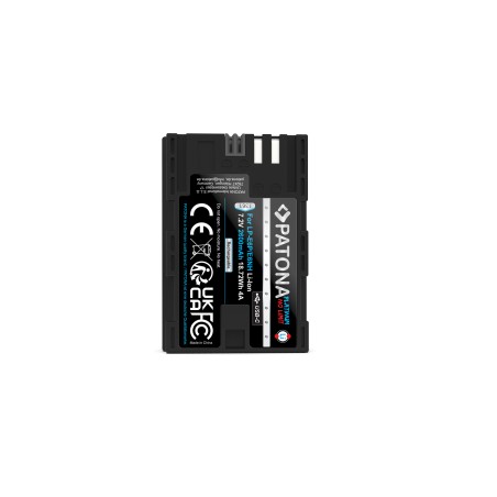 PATONA Platinum Akumulator Canon LP-E6P LP-E6NH LP-E6N LP-E6 do Canon EOS R5, R5 MK III, EOS R6 R6II R7 z wejściem USB-C