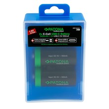 PATONA Premium 2x Akumulatory LR14 Baby C z USB-C i kablem USB-C z 1x do 2x