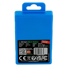 PATONA Premium 2x Akumulatory 9V 6F22 litowe 3600mWh 9V z USB-C i kablem USB-C z 1x do 2x