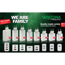 PATONA Premium Ładowarka GaN PD35W 1xUSB-C 1xUSB-A PD3.0 QC3.0 biała