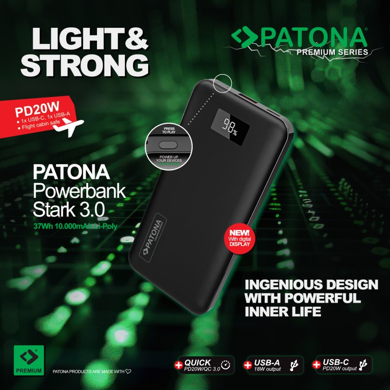 PATONA Premium Powerbank Stark 3.0 PD20W 10.000mAh