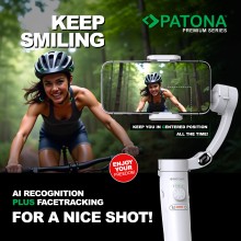 PATONA Premium 3-osiowy gimbal do smartfona z mini lampką i statywem w zestawie