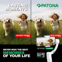 PATONA Premium 3-osiowy gimbal do smartfona z mini lampką i statywem w zestawie