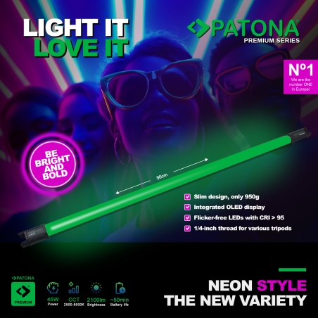 PATONA Premium Tuba LED RGB Dynamic 43 RC100 foto/wideo z 464 diodami LED