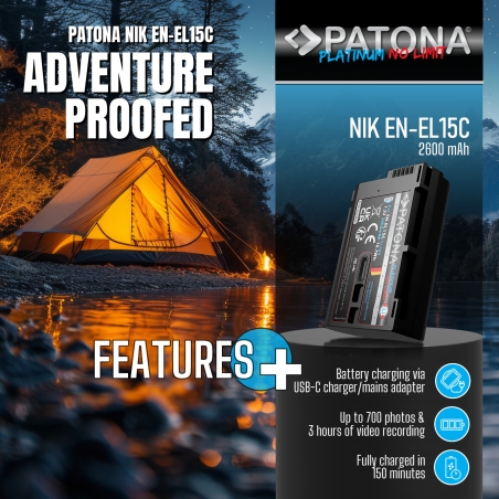 PATONA Platinum Akumulator EN-EL15C do aparatów Nikon Z5 Z6 Z6II Z6III Z7 Z8 ZF z USB-C