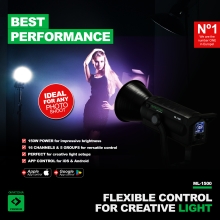 PATONA Premium Profesjonalna lampa foto-wideo LED 150W COB ML-1500 z mocowaniem Bowens + torba transportowa