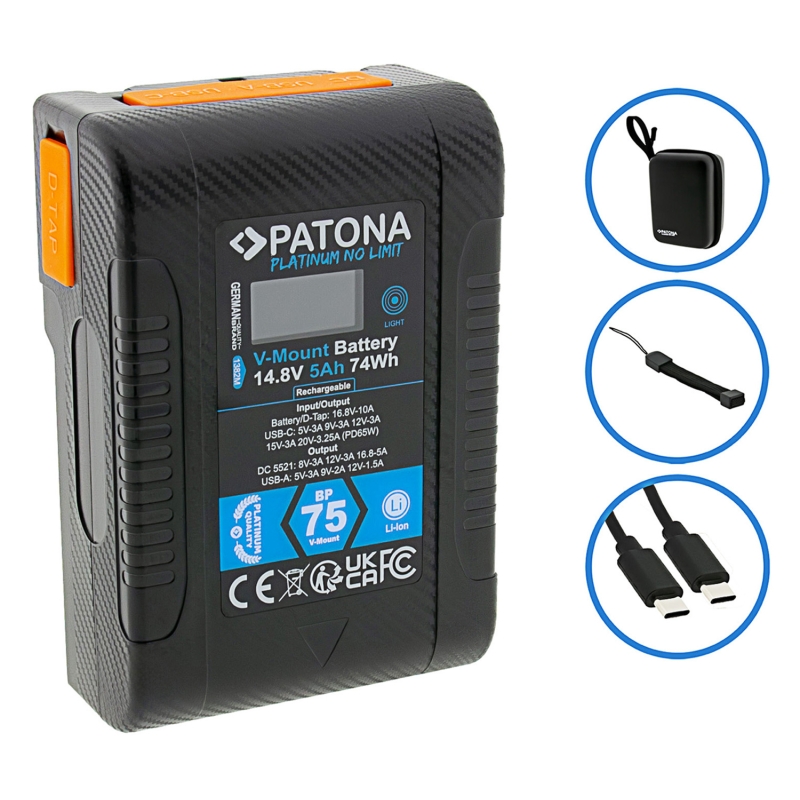 PATONA Platinum Akumulator V-Mount BP-75W PD65 74Wh PATONA Platinum Akumulator V-Mount BP-75W PD65 74Wh