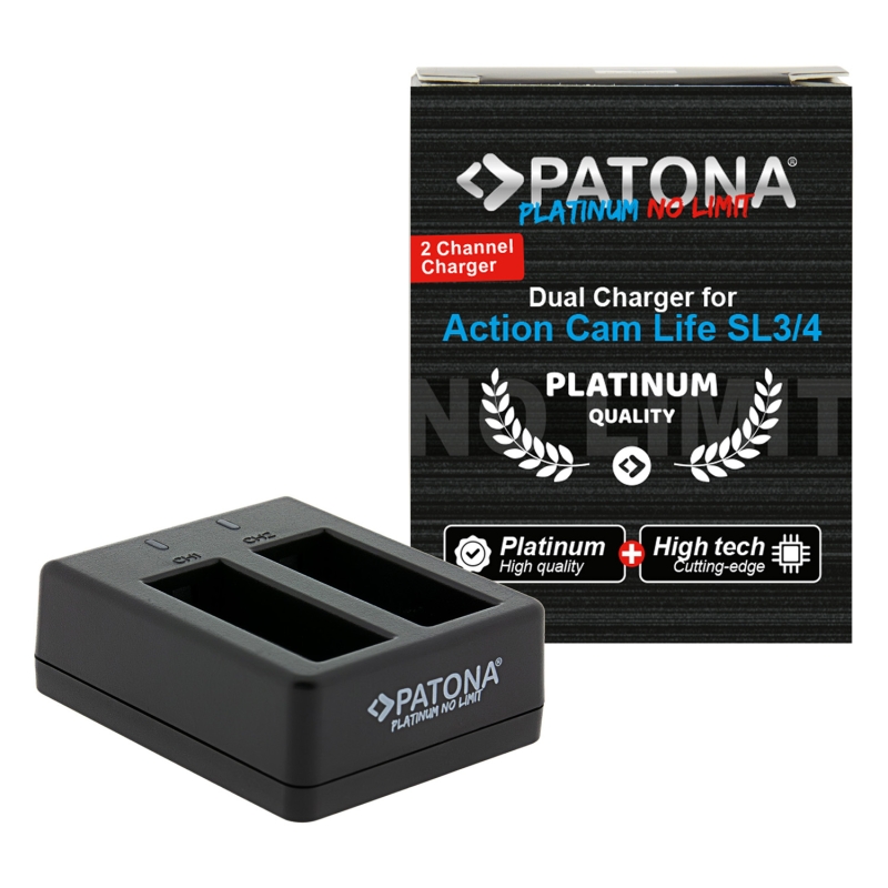 PATONA Platinum Ładowarka Dual Charger do PATONA Action Cam Life SL3 i SL4 PATONA Platinum Ładowarka Dual Charger do PATONA Action Cam Life SL3 i SL4