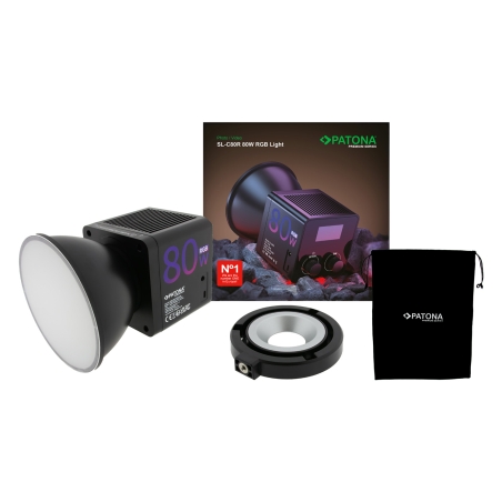 PATONA Premium Lampa LED RGB SL-C80R – 80W do fotografii i wideo