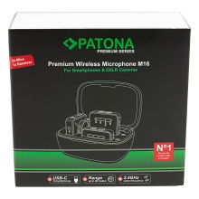 PATONA Premium M16 – Zestaw Mikrofonów Bezprzewodowych z dwoma nadajnikami i jednym odbiornikiem