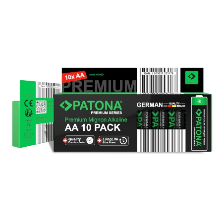 PATONA Premium AA Mignon LR06 – 10x baterii alkalicznych 1.5V