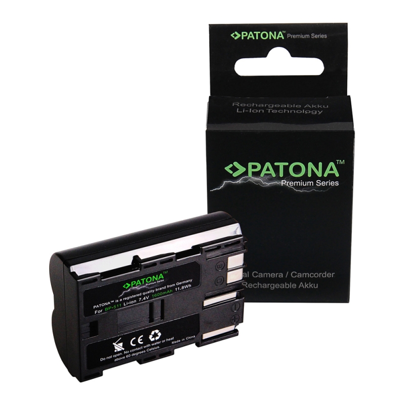 PATONA Premium Akumulator BP-511, BP-512 do Canon 5D 40D 10D D60 PowerShot G1 G2 G6