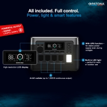 PATONA Platinum Stacja Zasilania Autarc 1800 4x AC1800W 1024Wh USB-C: 1x PD100W 1x PD20W USB-A: 2x18W