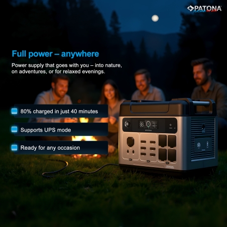 PATONA Platinum Stacja Zasilania Autarc 2400 4xAC4000W 2048Wh USB-C:1xPD100W 1xPD45W 2xPD20W USB-A:2×18W